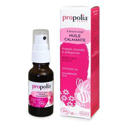 PROPOLIA - Bio - Huile calmante - Aide à apaiser et calmer les peaux irritées - Piqûres d'insectes et de végétaux - Rougeurs - Propolis, Millepertuis, Lavandin - Fabriquée en France - 20 ml