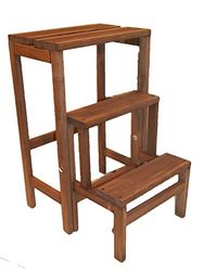 3Legno Ribaltina Tabouret Pliable Bois Rabattable Échelle Échelle Noyer