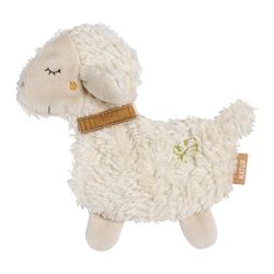 Fehn Knister-Schaf Natur – Activity-Rascheltier mit Bio-Baumwolle (kbA) zum Greifen, Spielen & Geräusche erzeugen – idealer Begleiter für Babys und Kleinkinder AB 0+ Monaten