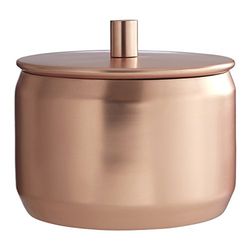 Premium Housewares Madison Shine Boîte de Rangement Finition cuivre Mat 11 x 12 x 12 cm