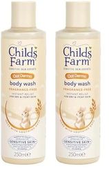Childs Farm OatDerma Body Wash, Fragrance Free, Soothing Face Bath Shower Gel, Sensitive Skin Soap, Baby Kids, 250ml (Pack of 2)