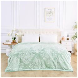 GC GAVENO CAVAILIA 4kg Heavy Weighted Blanket King Size - 2Ply Fleece Blanket - Warm, Thick Bed Throws Heavy Blanket - Stress-Anxiety Relief, Deep Sleep Blankets for Bed (200x240 cm) - Sage Green