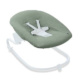 hauck Funda Protectora para Hamaca Bebé - Cubierta Mecedora Compatible con Alpha Bouncer Premium Alpha Bouncer Deluxe Alpha Bouncer 2 en 1 - Algodón Transpirable 85 cm x 74 cm cm - Sage