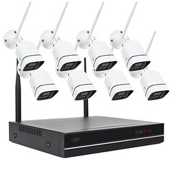 PNI House WiFi660 NVR 8-kanaals videobewakingskit en 8 draadloze buitencamera's 3MP, P2P, IP66