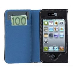 Logotrans Wallet Series Leather Case voor Apple iPhone 4, blauw