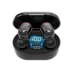 Kebensh Écouteurs Bluetooth sans Fil Intra-Auriculaires avec Micro - 25 Heures d'autonomie avec Affichage LED - Hi-FI stéréo - Commande Tactile - pour téléphone Portable, Tablette, TV