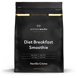 THE PROTEIN WORKS - Diet Breakfast Smoothie | Petit-déjeuner sur le pouce | Hyperprotéiné et peu sucré | 9 Portions | Vanille Crème | 500g