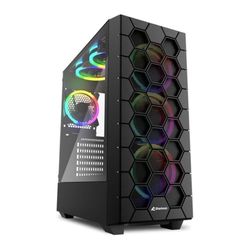 Sharkoon RGB Hex Cristal Templado USB 3.0 Negra