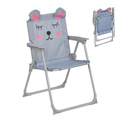 Relaxdays Silla Infantil Plegable, Sillita Camping con Estampado Ratón, 51,5x36x37,5 cm, Asiento Pícnic, Multicolor
