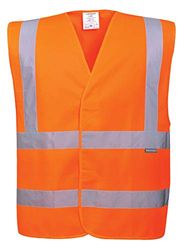 Portwest Colete com alças e duas bandas, tamanho: XX/3X, cor: Laranja, C470ORRXX/3X