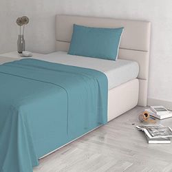 Italian Bed Linen Jogo de lençóis de cor natural (folha plana 180 x 300, ferro instalado 120 x 200 cm + fronha 52 x 82 cm), óleo gasolina/verde garrafa, vermelho/cinzento claro, pequeno duplo