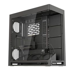 HAVN HS 420 VGPU Dual Chamber ATX Mid Tower PC Case Black | PCIe 5.0 Vertical GPU Kit, 11x 140mm Fans & 3X 420mm Radiator Support, SimpliCable Management, Vidrio Templado, PWM Fan Hub