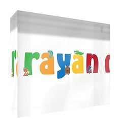 Little helper herinnering deco acryl transparant gepolijst als diamantstijl illustratief bont met de naam de jeune jongens Rayan 15 x 21 x 2 cm Grand