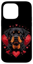 Valentine's Day Rottweiler Dog Case for iPhone 14 Pro Max