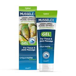 Gel MusselEx MusselEx, Naturel, Sans cruauté, Extrait de moule à lèvres vertes, Massage des tissus et articulations, 125 ml