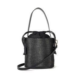 The Drop Dallas Bucket Bag Sacs à Main, Noir/Paille Noire, Taille Unique