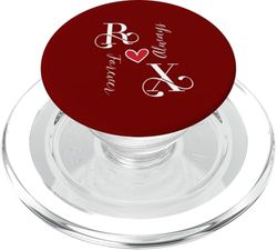 R & X - Iniciales para parejas, boda, aniversario, Mr & Mrs PopSockets PopGrip para MagSafe