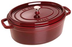 STAUB Caçarola/Cocotte de ferro fundido oval, 33 cm de diâmetro, 6,7 L, Granadina