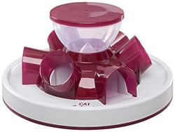 Trixie Cat Activity Tunnel Feeder, Multicolored (Maroon/White),ø 28 cm/14 cm