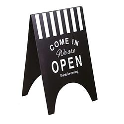 Vacchetti Panneau en fer Open/Close Noir Rectangulaire, Grand