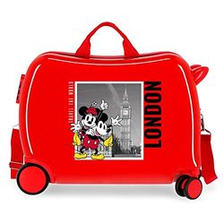 Disney Mickey och Minnie Travel The World London Barnväska Röd 50x39x20 cms Stelt ABS Kombinationslås Sidan 34L 1,8 kg 4 Hjul Bagage Hand, Röd, Talla única, barnresväska