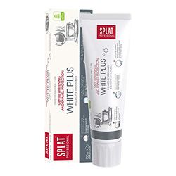 Splat White Plus Dentifrice 100 ml, ingrédients naturels, blanchit et polit l'émail, diminue l'hypersensibilité des dents