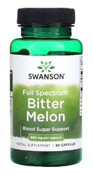 Swanson - Full Spectrum Bitter Melon 500mg | Bitter Melón Cápsulas | Apoyo para Niveles Saludables de Azúcar en Sangre y Digestión - 60 Cápsulas