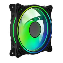 Vida Infinity01 12cm ARGB Dual Ring PWM Case Fan, Hydraulic Bearing, Infinity Mirror Effect, 500-1500 RPM, Black