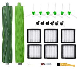 ANBOO 14-delige reserveonderdelen borstel voor irobot roomba i7 i7+ E5 E6 i6 i6+ i3 i3+ i4 i4+ i8 i8 Plus e5154 i3152 i7156 J7 7150, 1 set rubberen borstels, 6 krachtige filters, 6 zijborstels