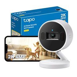 Tapo C125 Indoor Camera with Physical Privacy Shutter, 2K QHD Security Camera, No Monthly Fee, AI Detection, Pet & Baby Camera, CCTV, 2-Way Talk, 140° Wide FOV, Night Colour Vision, Magnetic Mounting