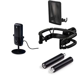 Elgato Wave:3, Premium USB Condenser Microphone and Digital Mixing Solution Wave Pop Filter Wave Shock Mount Wave Extension Rods, 2 x 5 cm / 1.97 Inch Steel Rods
