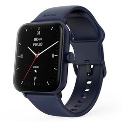 Hama | Reloj Inteligente para Hombre y Mujer (Smartwatch con Pantalla táctil 1.65", 100 Tipos de Actividades. frecuencia Cardiaca, sueño, estrés, calorías, podómetro, oxígeno en Sangre) Azul