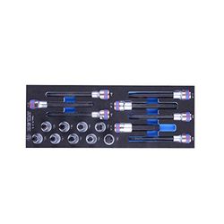 King Tony 17 Pc. 1/2"Dr. Bit Socket Set For Trolle