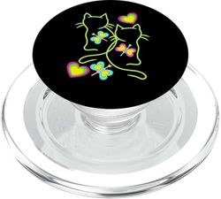 Retro Gatos Gato Teenie Niños Primavera Verano Niñas PopSockets PopGrip para MagSafe
