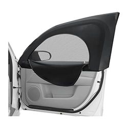 LoyaForba 2Pcs Car Window Shade, Zipper Breathable Side Sun Mesh, Auto Stretchy Front Rear Curtain Sun Rays Cover Screen for Baby, Universal Vehicle Camping Privacy Protection (Front/33.5''×20.5'')