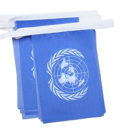 AZ FLAG - United Nations Bunting Flag - 20 Ft Garland with 20 Small UNO Flags 8'' x 6'' - 100% Polyester String Pennant - 6 meters