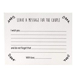 Mopec Tarjeta Mensaje a los Novios con Texto en inglés, Pack de 25 Unidades, Cartulina, Blanco, 0.02x11.00x8.50 cm