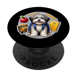 Regreso a la escuela Tibetan Terrier Perro Niños Niñas Dueño Estudiante PopSockets PopGrip Adhesivo