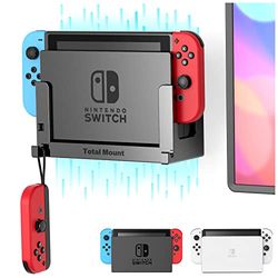 Innovelis TotalMount Soporte de Pared para la Consola Nintendo Switch (no para OLED) con gestión del Calor y Clip de Seguridad Negro