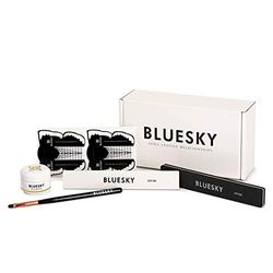 Bluesky Builder - Kit de extensión de uñas para principiantes, gel de construcción transparente, 15 ml, 50 pegatinas de forma de uñas, lima de uñas y tampón, cepillo de extensión de uñas