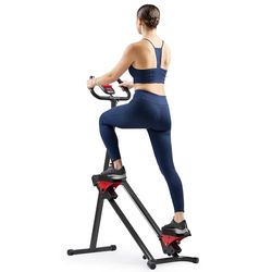 Sunny Health & Fitness Smart Vikbar konditionsträning trappsteg vertikal klättrare träningsmaskin för hemträning med utökad stegintervall 150 kg maxvikt, anslutning med gratis SunnyFit-app —