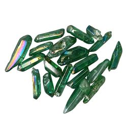 VIE Electroplated Quartz Points, 2-3cm, Pack of 12, Green