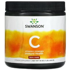 Swanson - VITAMIN C POWDER 100% PURE | 100% Puro Polvo de Vitamina C | Apoyo al Sistema Inmunológico | Protección Antioxidante - 454 g