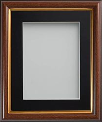 Frame Company Eldridge Mahogany Photo Frame with Black Mount, 12x10 for 8x6 inch, fitted with perspex