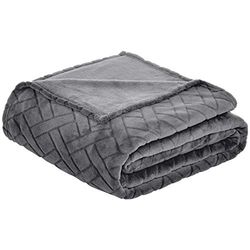 Amazon Basics Manta de forro polar com relevo, cinzento, 220 x 240 cm
