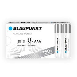 BLAUPUNKT AAA batterie alcaline, confezione da 8, per gli orologi a parete e telecomandi TV, LR03BPO/8CB