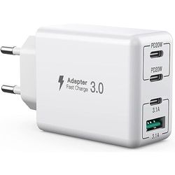 Caricatore USB C da 40 W, karikatorblok USB C naar 4 poorten, Spina a Wall PD+QC a Rapida, Spina di Ricarica di Type C voor iPhone 11/12/13/14/Pro MAX/iPad/Android/Google/tablet