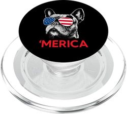 Merica French Bulldog Bandera Americana 4 de Julio Frenchie PopSockets PopGrip para MagSafe
