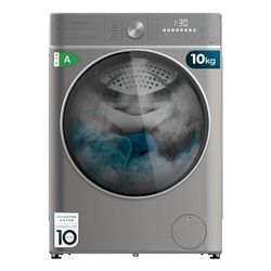 Cecotec Lavadora 10Kg de Carga Frontal Bolero DressCode 10800 Inverter Steel A 1400 rpm, 16 Programas, Clase A, Motor Inverter plus, Vapor SteamMax, Lavado Inteligente y Detector de Carga
