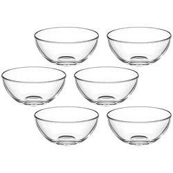 Leonardo 066326 Cucina Lot de 6 Bol 14 cm, Verre, Transparent, 14 x 14 x 6,5 cm, 6 unités